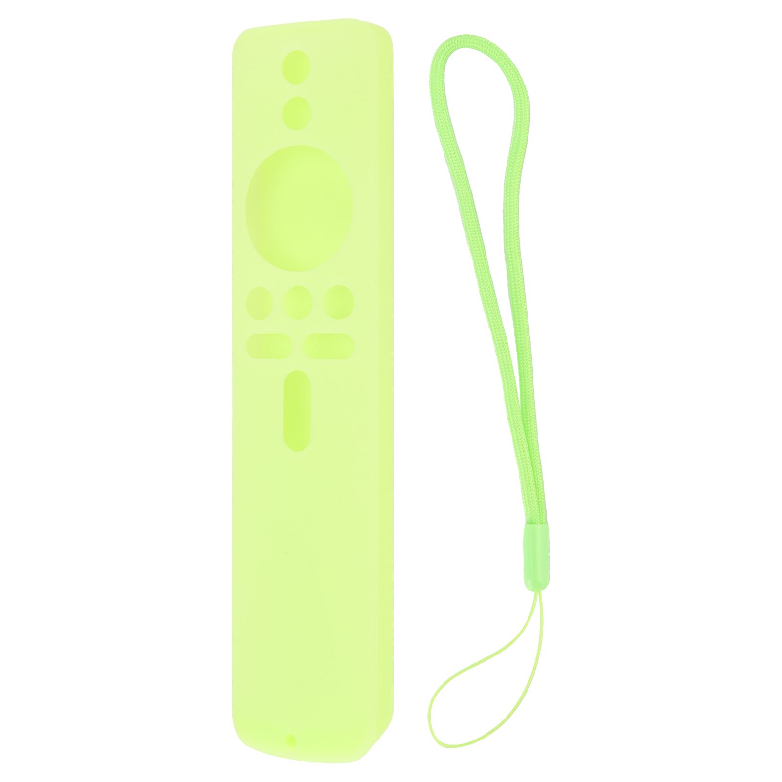 Silicone Protective Cover for Xiaomi TV Stick 4K Anti Slip Remote Control Case with Lanyard Fluorescent Green - Image 1