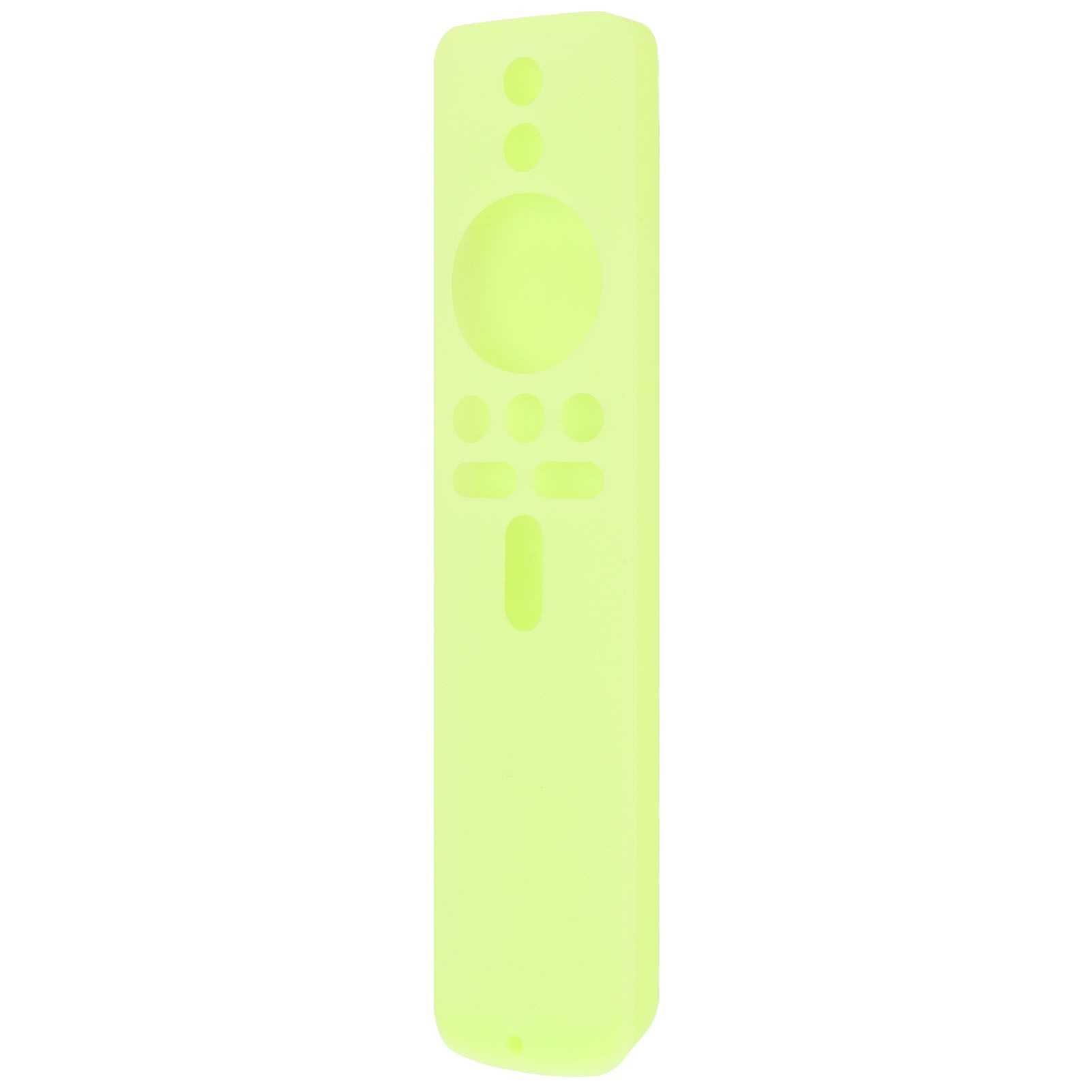 Silicone Protective Cover for Xiaomi TV Stick 4K Anti Slip Remote Control Case with Lanyard Fluorescent Green - Image 2