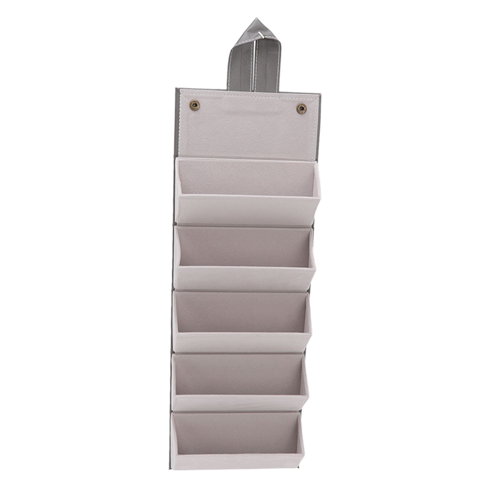 Sunglasses Organizer Case Multifunctional Multiple Slots PU Leather Travel Glasses Case Storage for Glasses Jewelry Gray - Image 1