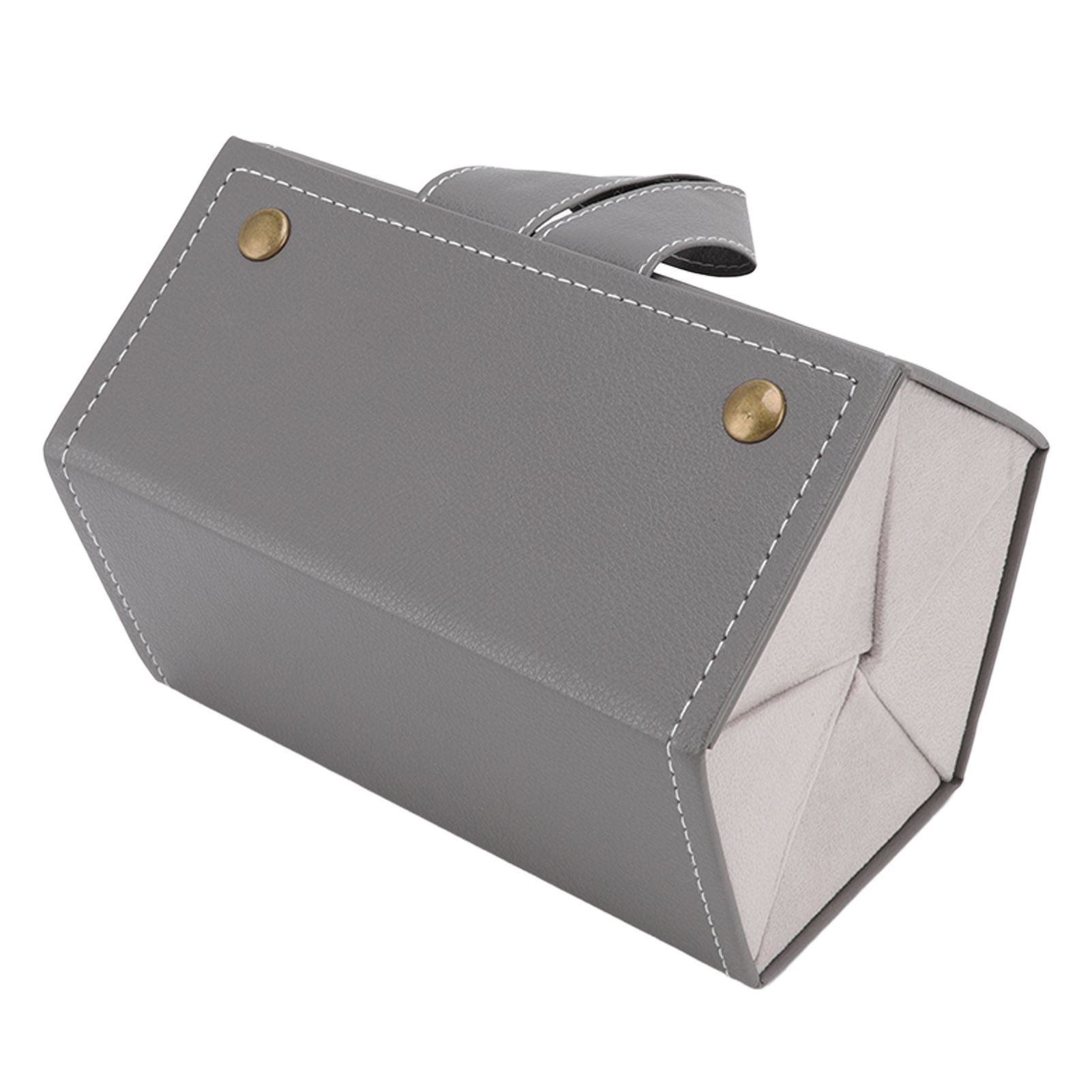 Sunglasses Organizer Case Multifunctional Multiple Slots PU Leather Travel Glasses Case Storage for Glasses Jewelry Gray - Image 5