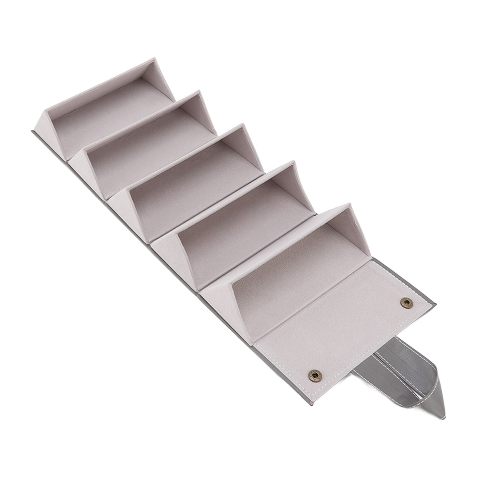 Sunglasses Organizer Case Multifunctional Multiple Slots PU Leather Travel Glasses Case Storage for Glasses Jewelry Gray - Image 6