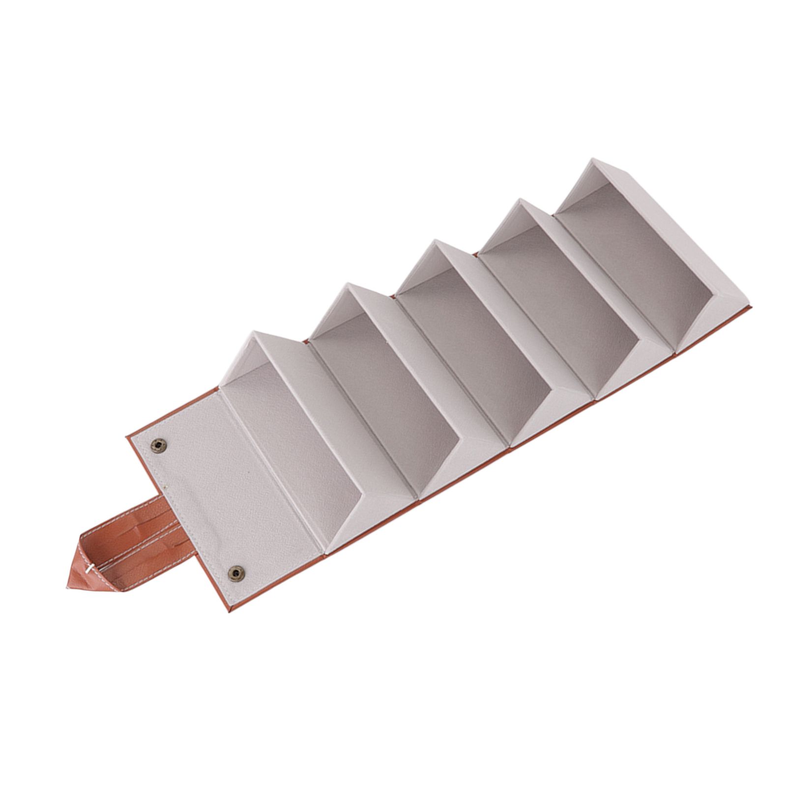 Sunglasses Organizer Case Multifunctional Multiple Slots PU Leather Travel Glasses Case Storage for Glasses Jewelry Brown - Image 3