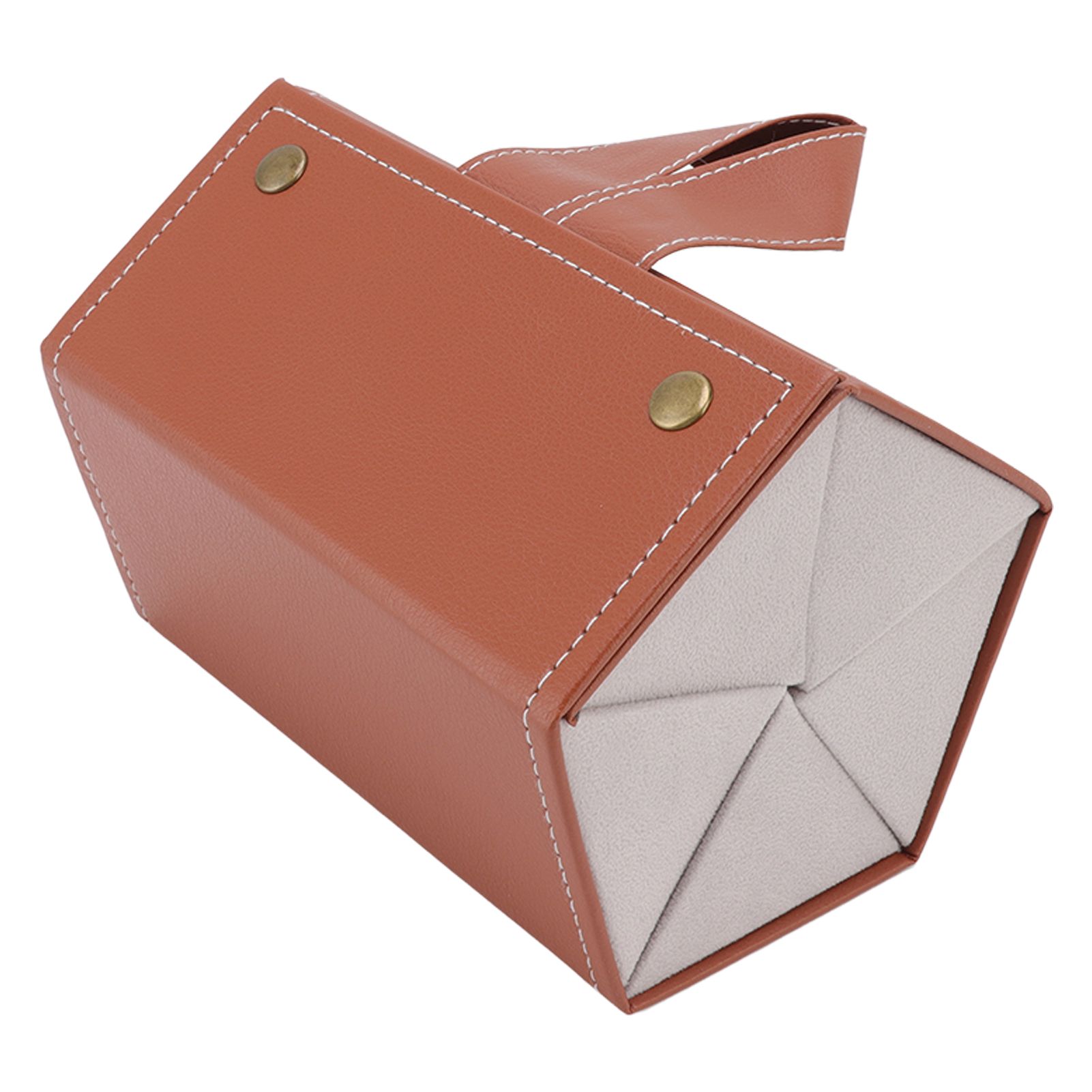 Sunglasses Organizer Case Multifunctional Multiple Slots PU Leather Travel Glasses Case Storage for Glasses Jewelry Brown - Image 4