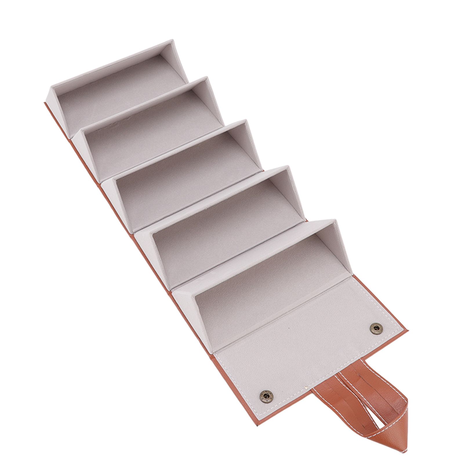 Sunglasses Organizer Case Multifunctional Multiple Slots PU Leather Travel Glasses Case Storage for Glasses Jewelry Brown - Image 7