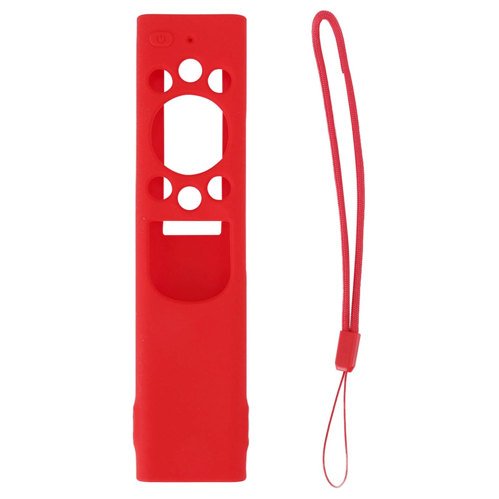 Anti Drop Remote Control Silicone Protective Cover Solar Cell Remote Control Replacement Cover for Samsung TM2180EcoBN59 Red - Image 1