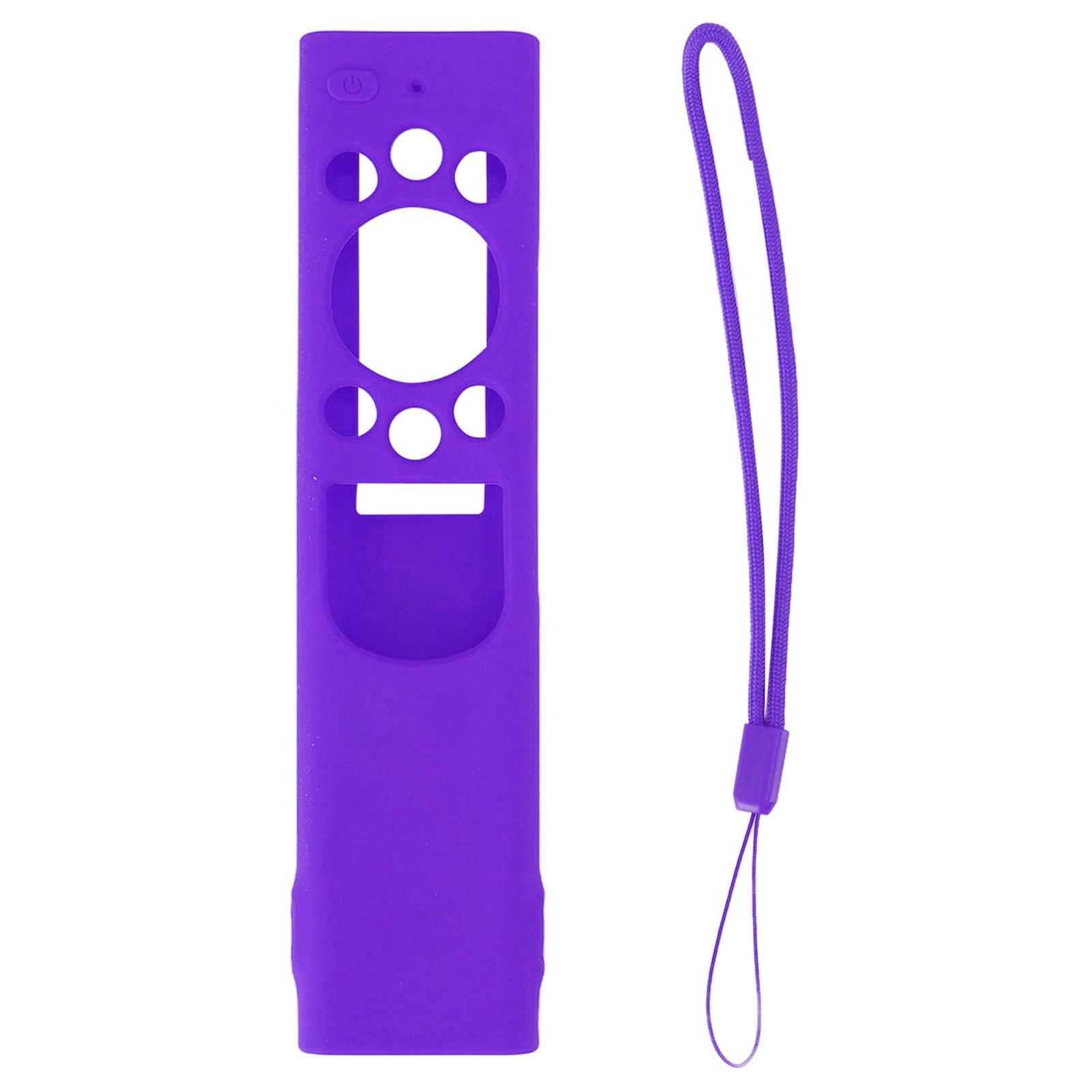 Anti Drop Remote Control Silicone Protective Cover Solar Cell Remote Control Replacement Cover for Samsung TM2180EcoBN59 Purple - Image 1