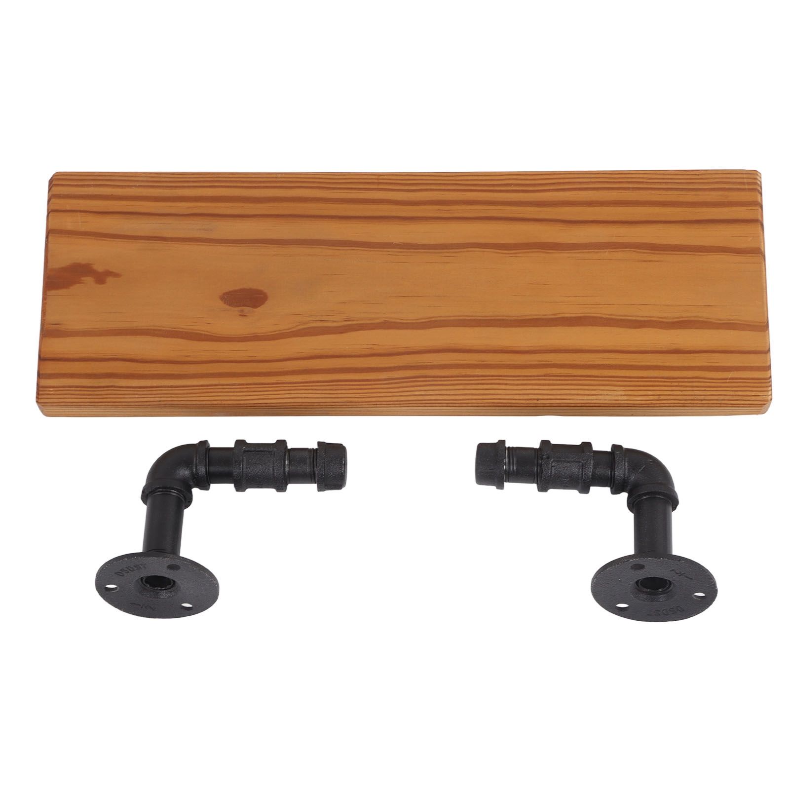 Wall Mounted Shelf Solid Wood Board Wrought Iron Pipe Retro Floating Shelves Wall Shelf for Home Bar Monolayer - Image 3