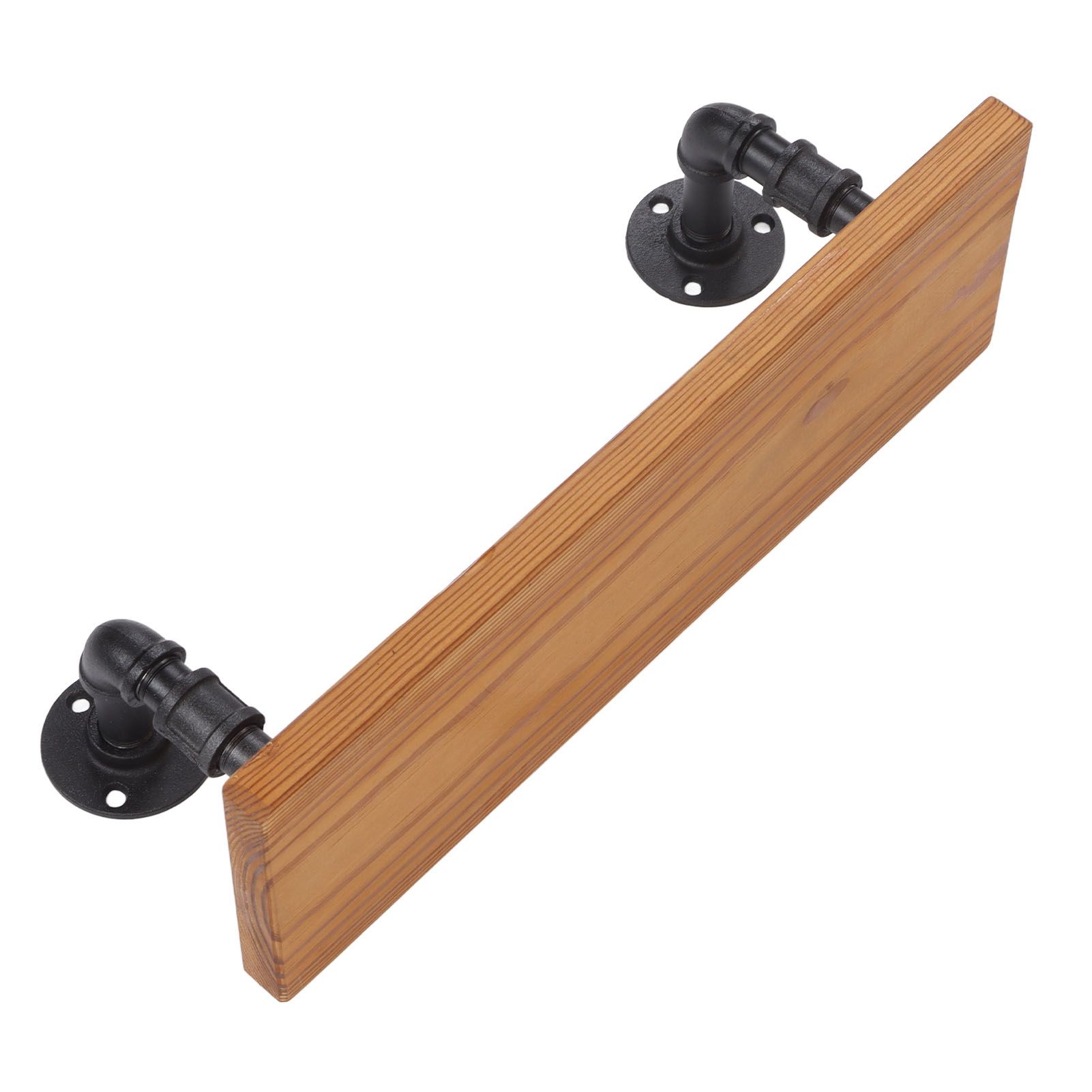 Wall Mounted Shelf Solid Wood Board Wrought Iron Pipe Retro Floating Shelves Wall Shelf for Home Bar Monolayer - Image 4
