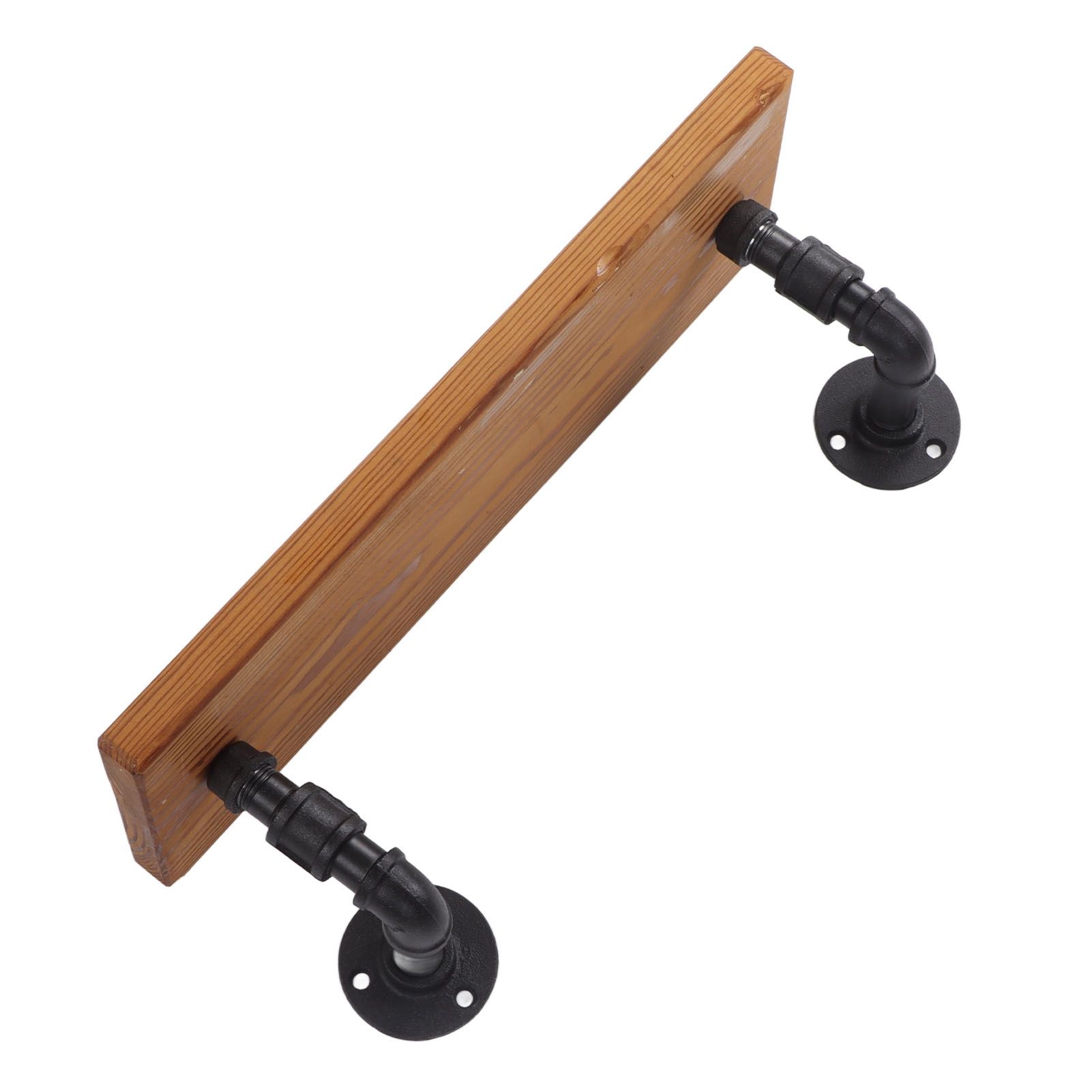 Wall Mounted Shelf Solid Wood Board Wrought Iron Pipe Retro Floating Shelves Wall Shelf for Home Bar Monolayer - Image 8