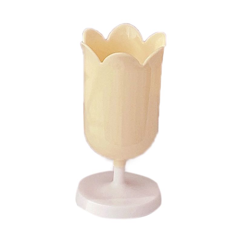 Pen Holder Tulip Shape Innovative Vintage Photo Props Large Capacity Pencil Holder for Office Study Room Home Yellow - Image 1