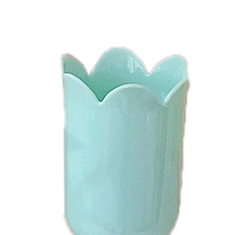 Pen Holder Tulip Shape Innovative Vintage Photo Props Large Capacity Pencil Holder for Office Study Room Home Green - Image 2