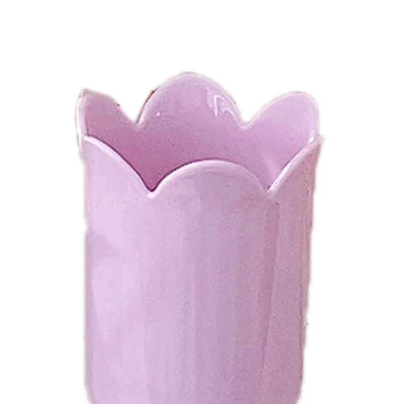 Pen Holder Tulip Shape Innovative Vintage Photo Props Large Capacity Pencil Holder for Office Study Room Home Purple - Image 2