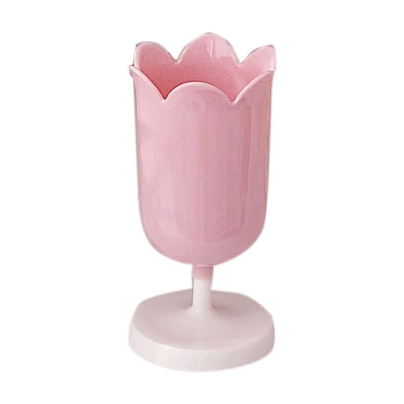Pen Holder Tulip Shape Innovative Vintage Photo Props Large Capacity Pencil Holder for Office Study Room Home Pink - Image 1