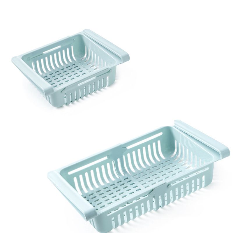 Fridge Drawer Organizer Retractable Multifunction Space Saving Refrigerator Storage Box Light Blue 20.5x16.4x7.6cm / 8.1x6.5x3.0in - Image 1