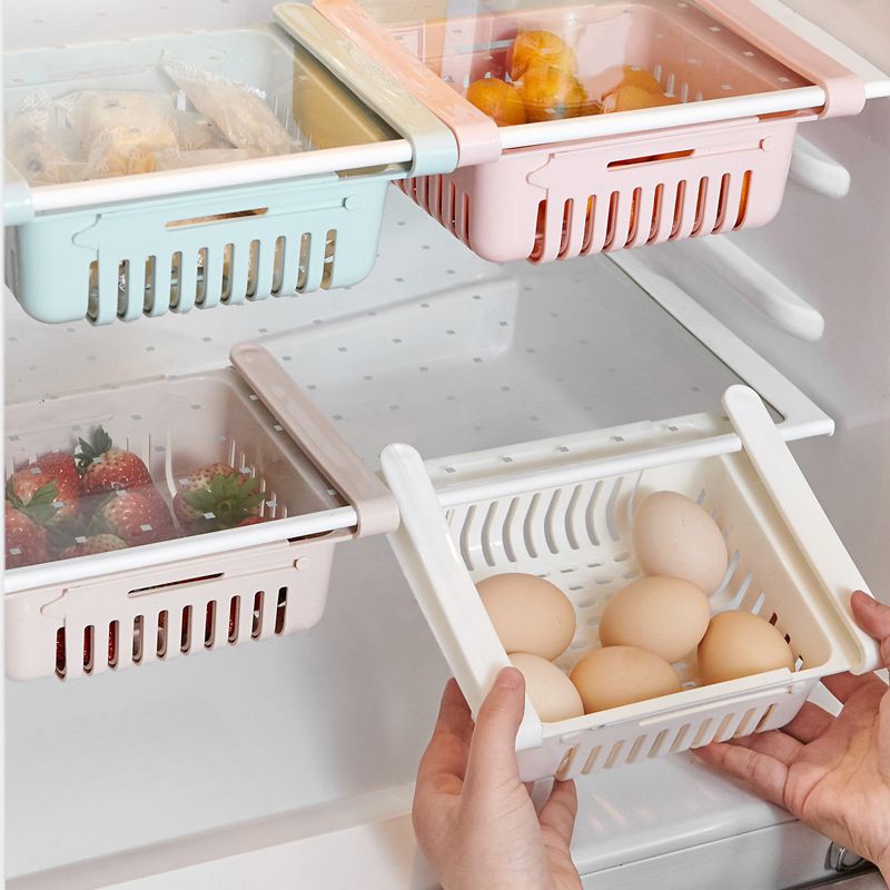 Fridge Drawer Organizer Retractable Multifunction Space Saving Refrigerator Storage Box Khaki 20.5x16.4x7.6cm / 8.1x6.5x3.0in - Image 3