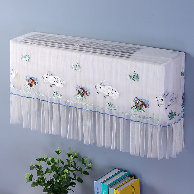 1.5P Air Conditioner Dust Cover Dustproof Wall Mounted Air Conditioner Protective Case Home Decorative Dust Cover Blue Mushroom Rabbit 1.5P‑2P Within 94cm/37in - Image 1
