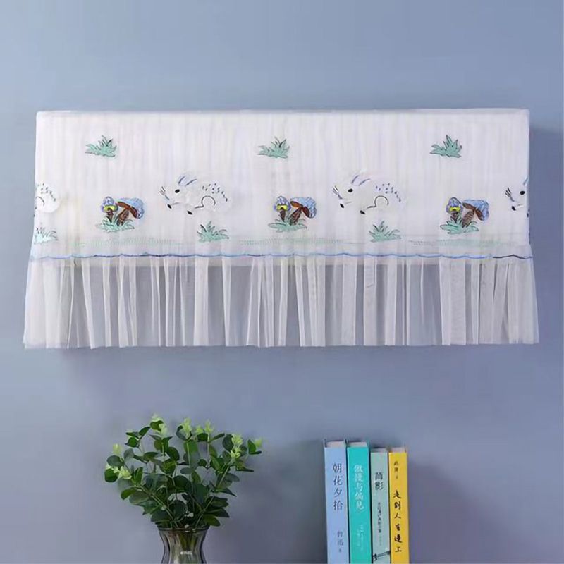 1.5P Air Conditioner Dust Cover Dustproof Wall Mounted Air Conditioner Protective Case Home Decorative Dust Cover Blue Mushroom Rabbit 1.5P‑2P Within 94cm/37in - Image 3