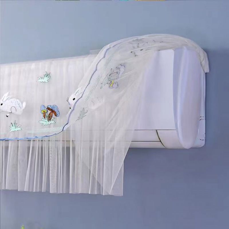 1.5P Air Conditioner Dust Cover Dustproof Wall Mounted Air Conditioner Protective Case Home Decorative Dust Cover Blue Mushroom Rabbit 1.5P‑2P Within 94cm/37in - Image 4