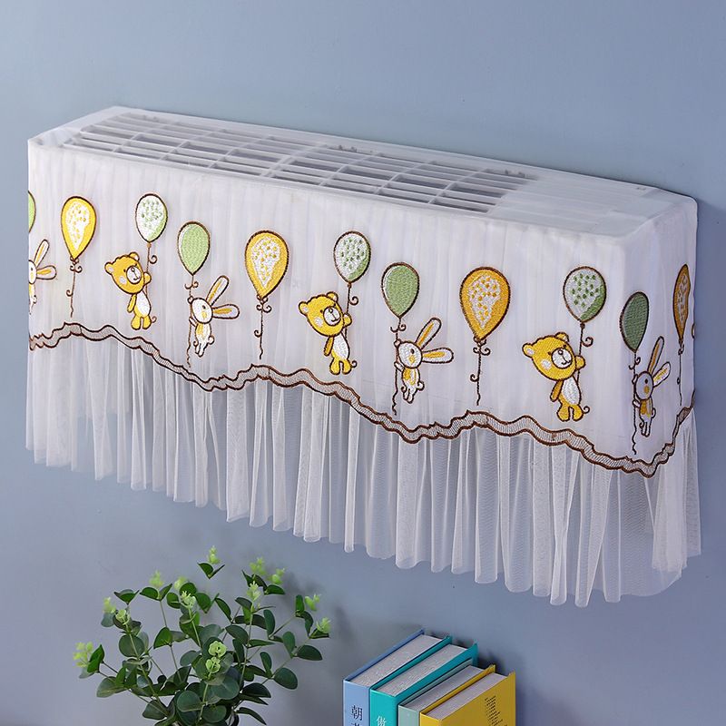 1.5P Air Conditioner Dust Cover Dustproof Wall Mounted Air Conditioner Protective Case Home Decorative Dust Cover Bear Rabbit Green Yellow Balloons 1.5P‑2P Within 94cm/37in - Image 1