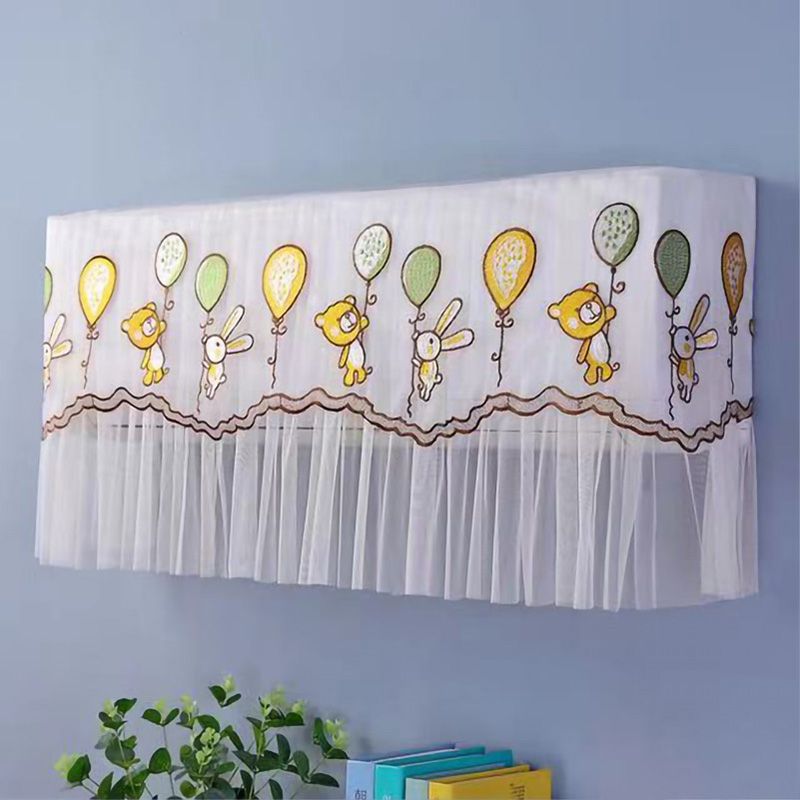 1.5P Air Conditioner Dust Cover Dustproof Wall Mounted Air Conditioner Protective Case Home Decorative Dust Cover Bear Rabbit Green Yellow Balloons 1.5P‑2P Within 94cm/37in - Image 3