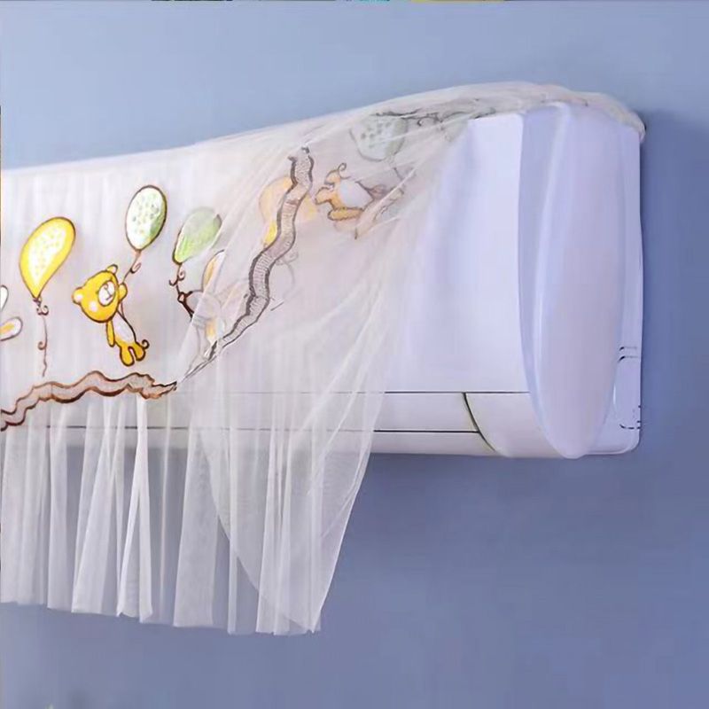 1.5P Air Conditioner Dust Cover Dustproof Wall Mounted Air Conditioner Protective Case Home Decorative Dust Cover Bear Rabbit Green Yellow Balloons 1.5P‑2P Within 94cm/37in - Image 4