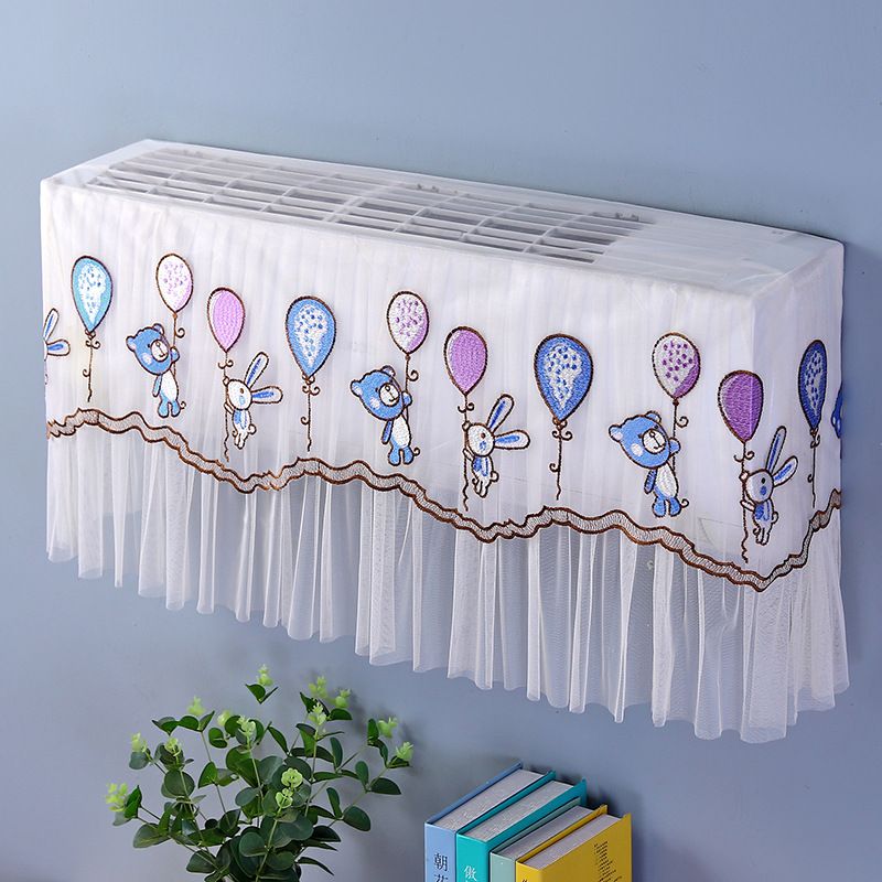 1.5P Air Conditioner Dust Cover Dustproof Wall Mounted Air Conditioner Protective Case Home Decorative Dust Cover Bear Rabbit Purple Blue Balloons 1.5P‑2P Within 94cm/37in - Image 1