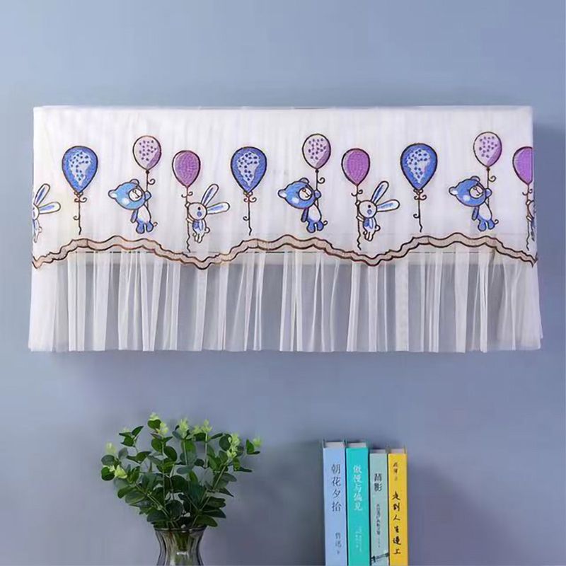 1.5P Air Conditioner Dust Cover Dustproof Wall Mounted Air Conditioner Protective Case Home Decorative Dust Cover Bear Rabbit Purple Blue Balloons 1.5P‑2P Within 94cm/37in - Image 3