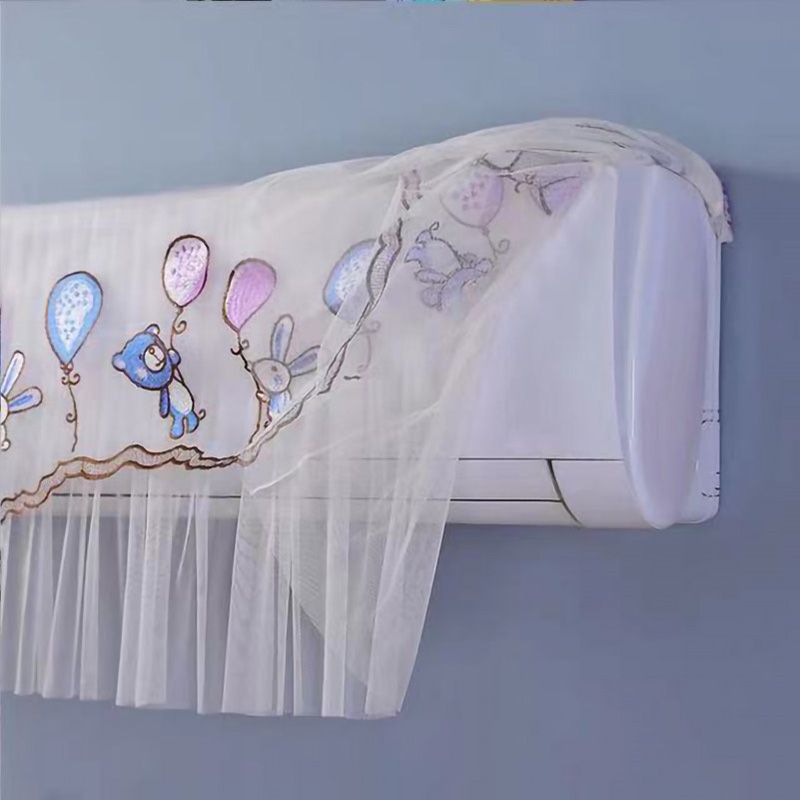 1.5P Air Conditioner Dust Cover Dustproof Wall Mounted Air Conditioner Protective Case Home Decorative Dust Cover Bear Rabbit Purple Blue Balloons 1.5P‑2P Within 94cm/37in - Image 5