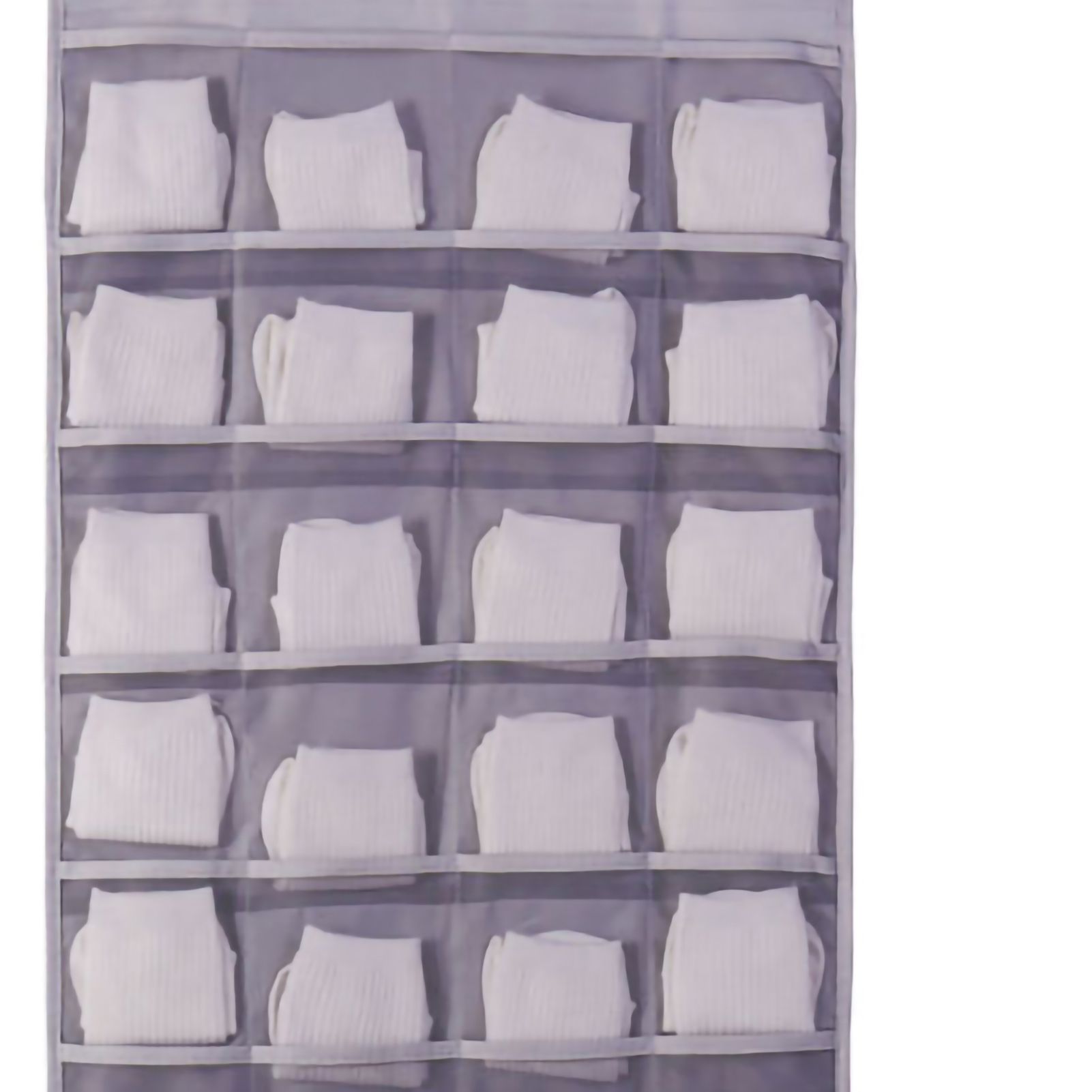 Hanging Bra Organizer Oxford Fabric Double Sides Breathable Large Capacity Underwear Storage Organizer for Bra Socks Gray, Front 12, Back 24 - Image 3