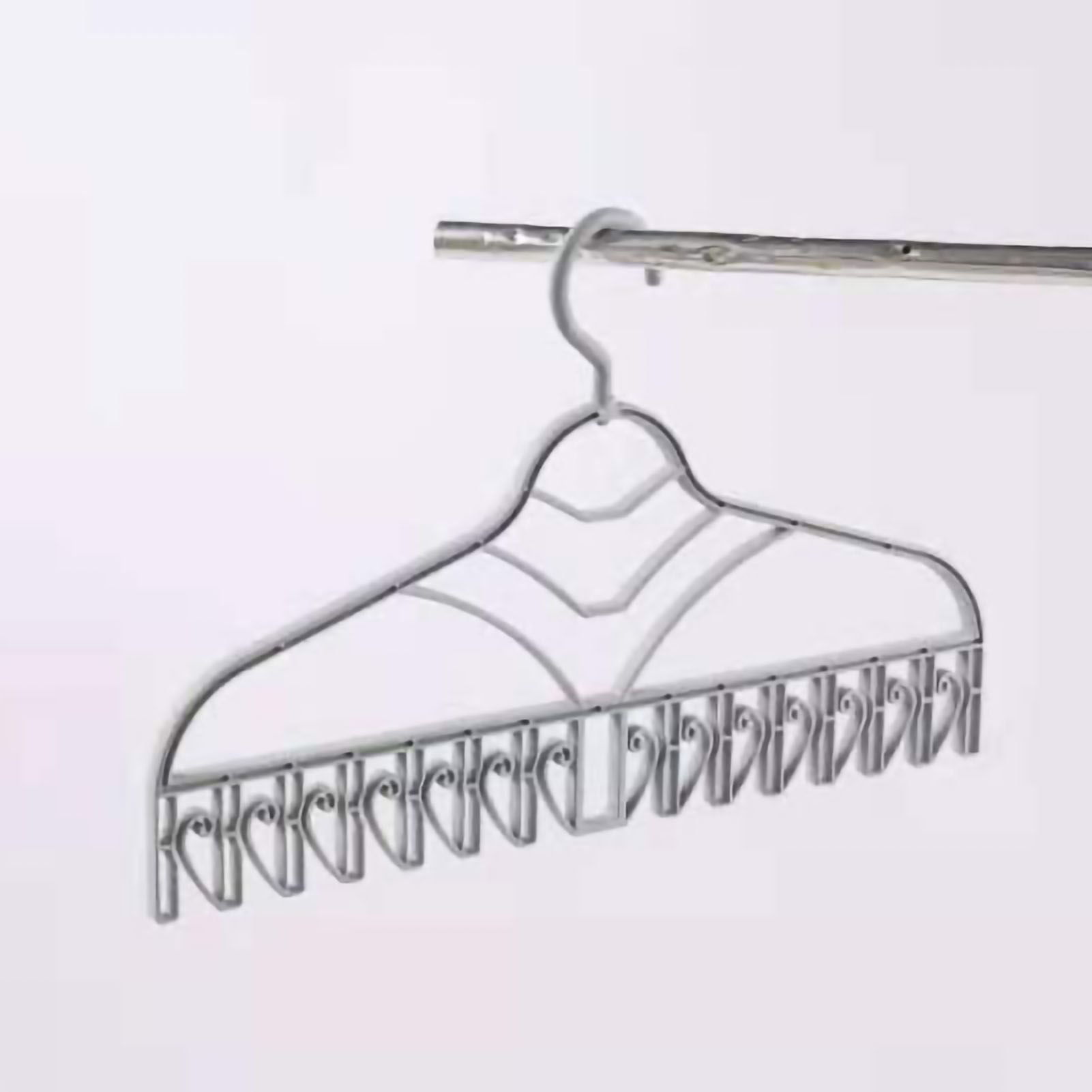 Multifunctional Clothes Drying Rack Plastic Seamless Wrinkle Free Clothes Hanger with V Shaped Clip Hook for Bra Socks Grey - Image 1