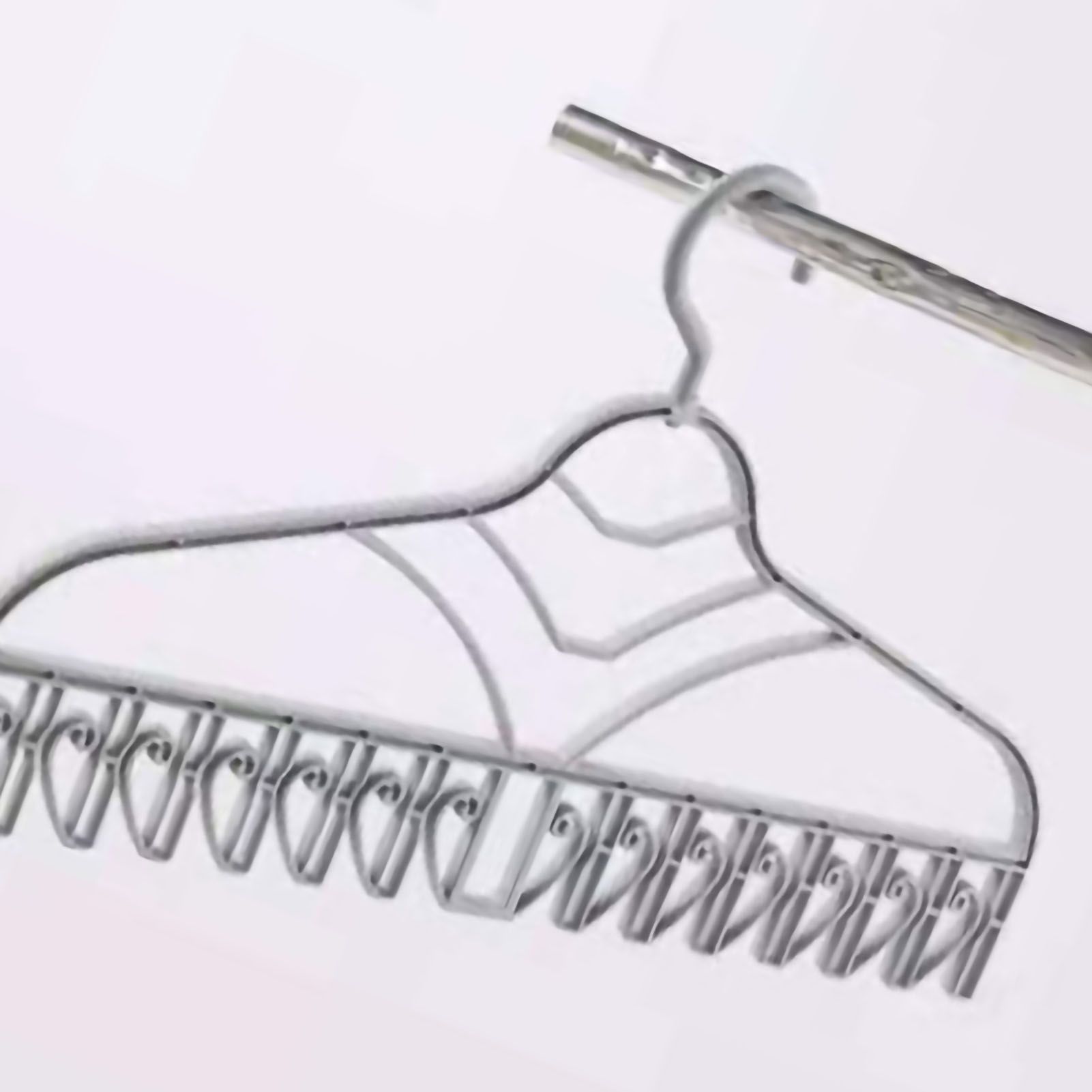 Multifunctional Clothes Drying Rack Plastic Seamless Wrinkle Free Clothes Hanger with V Shaped Clip Hook for Bra Socks Grey - Image 2