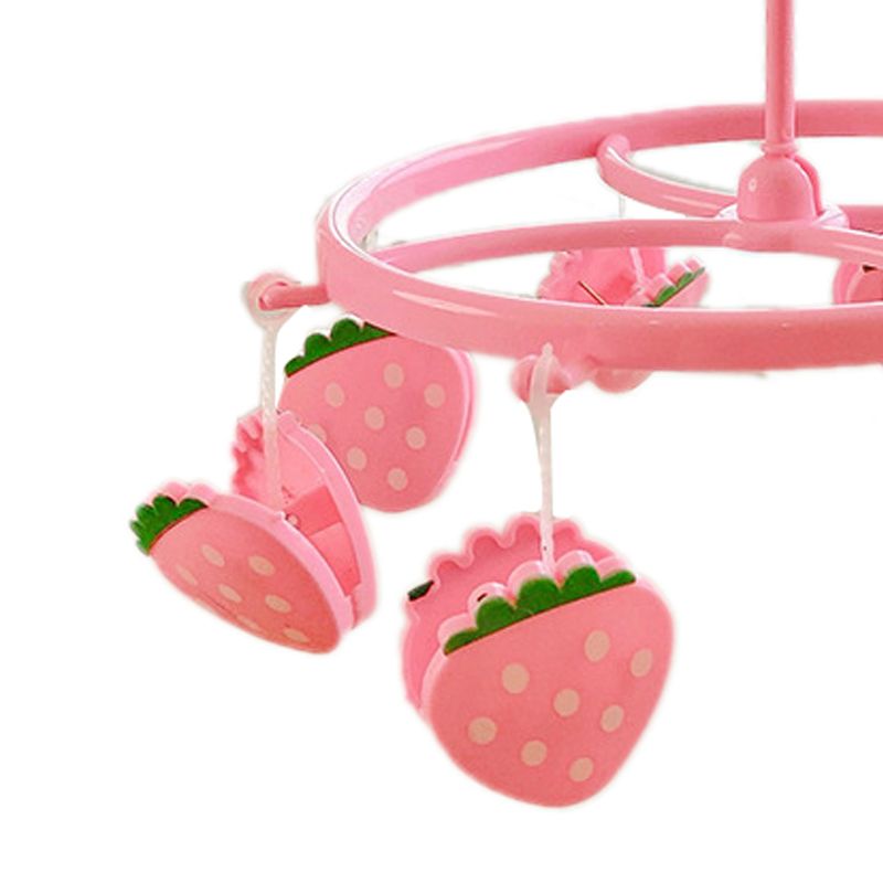 Plastic Hanging Drying Rack Sock Underwear Oversleeve Small Cloth Clip for Home Student Domitory Pink Strawberry - Image 3