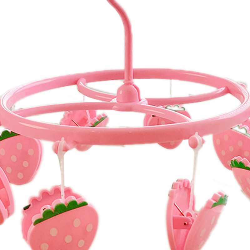 Plastic Hanging Drying Rack Sock Underwear Oversleeve Small Cloth Clip for Home Student Domitory Pink Strawberry - Image 4