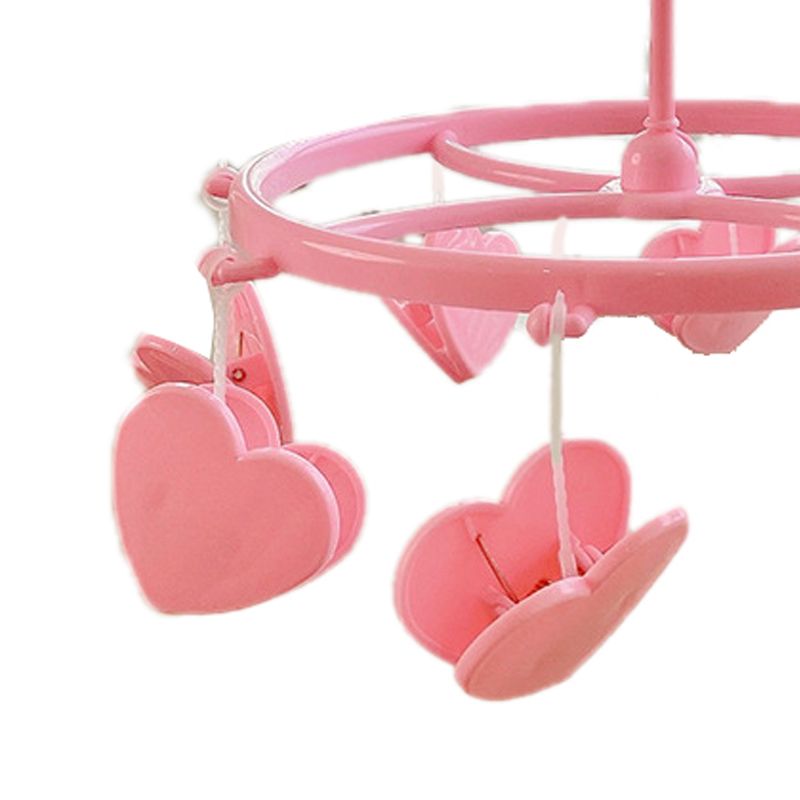 Plastic Hanging Drying Rack Sock Underwear Oversleeve Small Cloth Clip for Home Student Domitory Pink Heart - Image 3