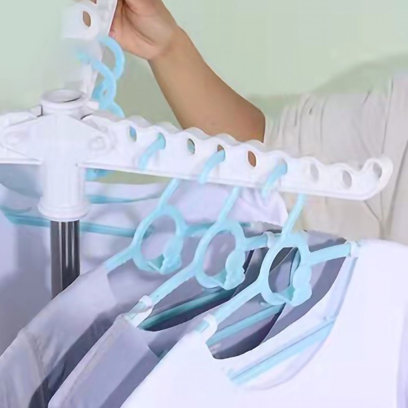 Clothes Drying Rack 360 Degree Rotating Folding Design Reliable Load Bearing Stainless Steel Laundry Accessories A Layer of White - Image 3