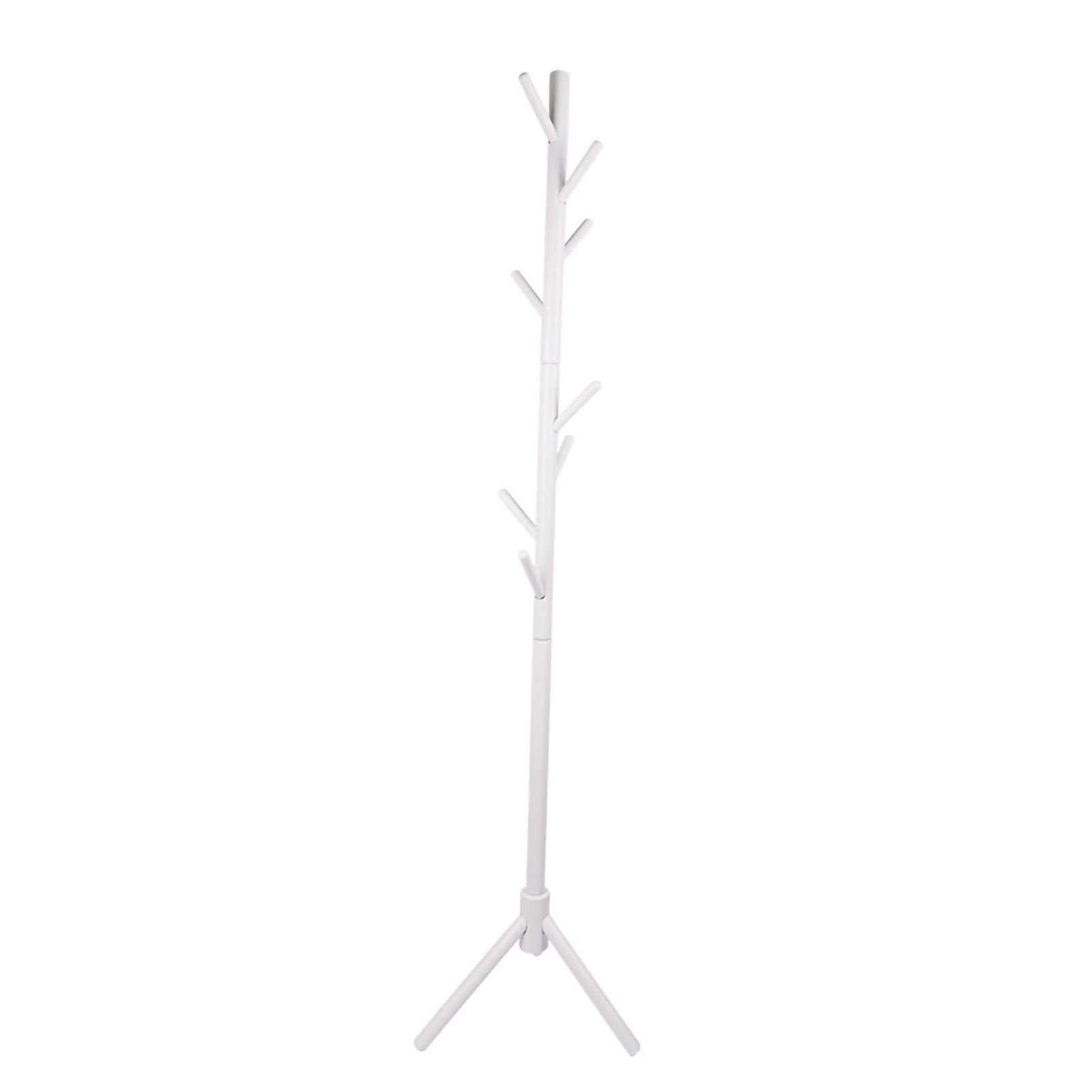 Clothes Tree Solid Wood Round Corner Simple Fashionable Beautiful Coat Hanger for Living Room White - Image 1