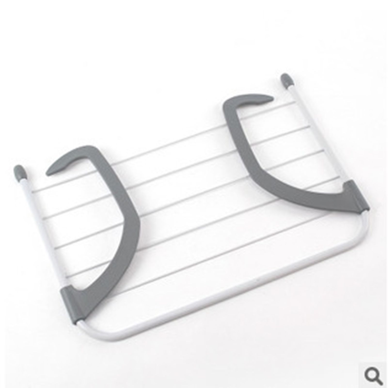 Portable Clothes Drying Rack Multipurpose Collapsible Hanging Drying Rack for Balcony Railings Windowsill Grey - Image 1
