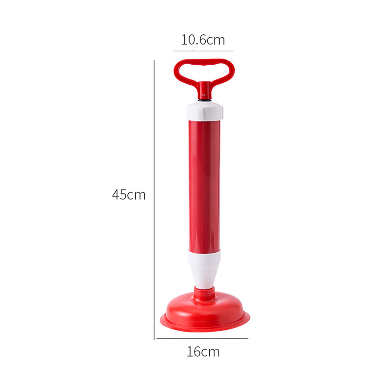 Vacuum Toilet Pipe Plunger Large Suction Cups Quickly Unblock Household Sewer Dredging Plunger Stainless Steel Rod with Small Head - Image 2