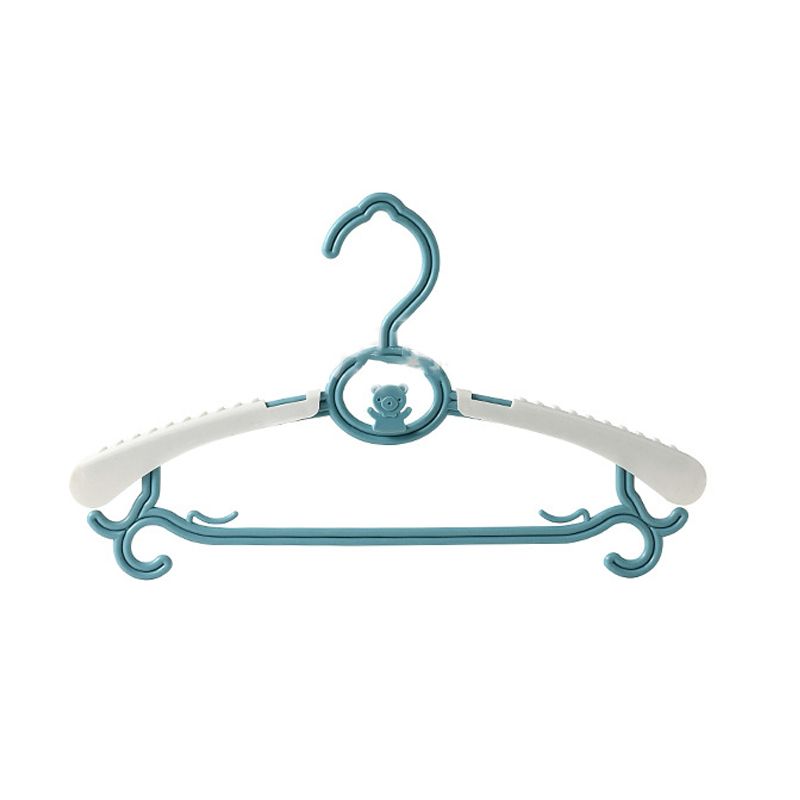 Children Hanger Plastic Lovely Adjustable High Toughness Non Slip Clothes Hanger for Kids Nordic Blue - Image 1