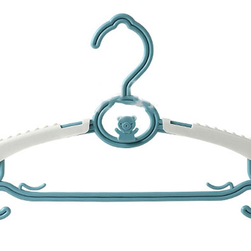 Children Hanger Plastic Lovely Adjustable High Toughness Non Slip Clothes Hanger for Kids Nordic Blue - Image 2