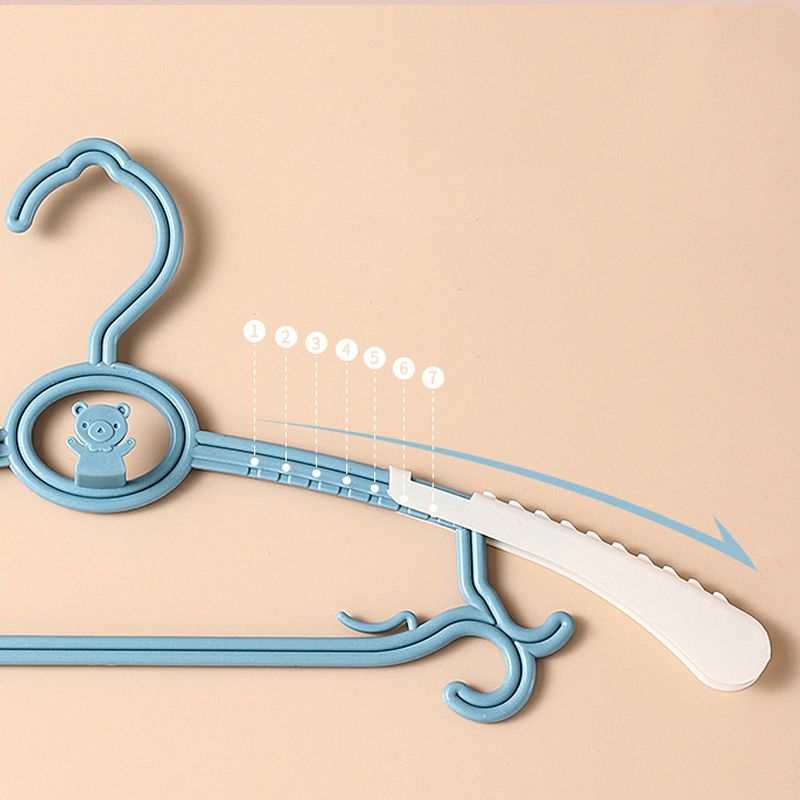 Children Hanger Plastic Lovely Adjustable High Toughness Non Slip Clothes Hanger for Kids Nordic Blue - Image 3