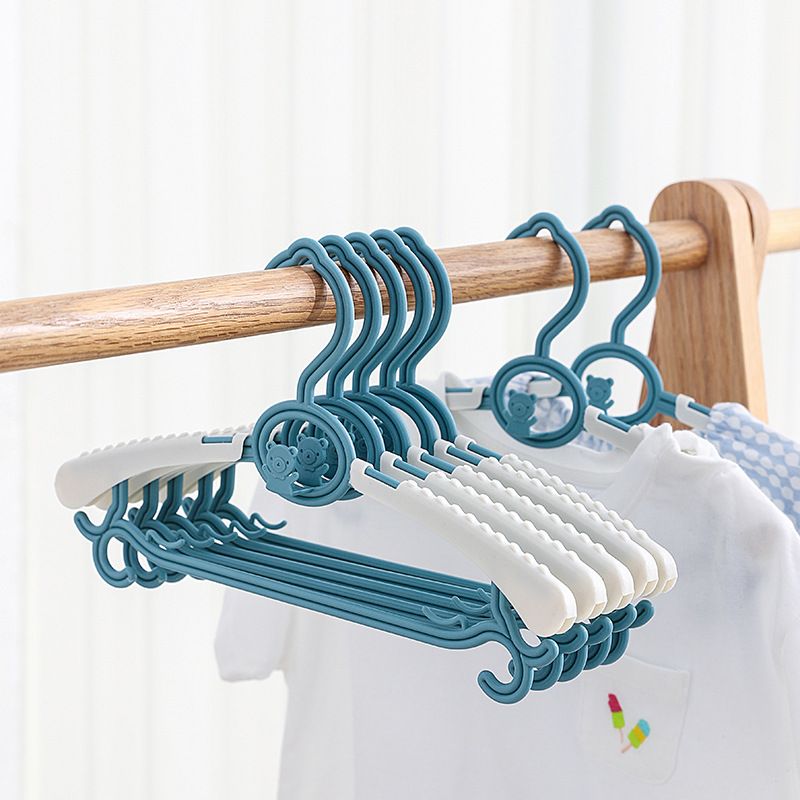 Children Hanger Plastic Lovely Adjustable High Toughness Non Slip Clothes Hanger for Kids Nordic Blue - Image 5