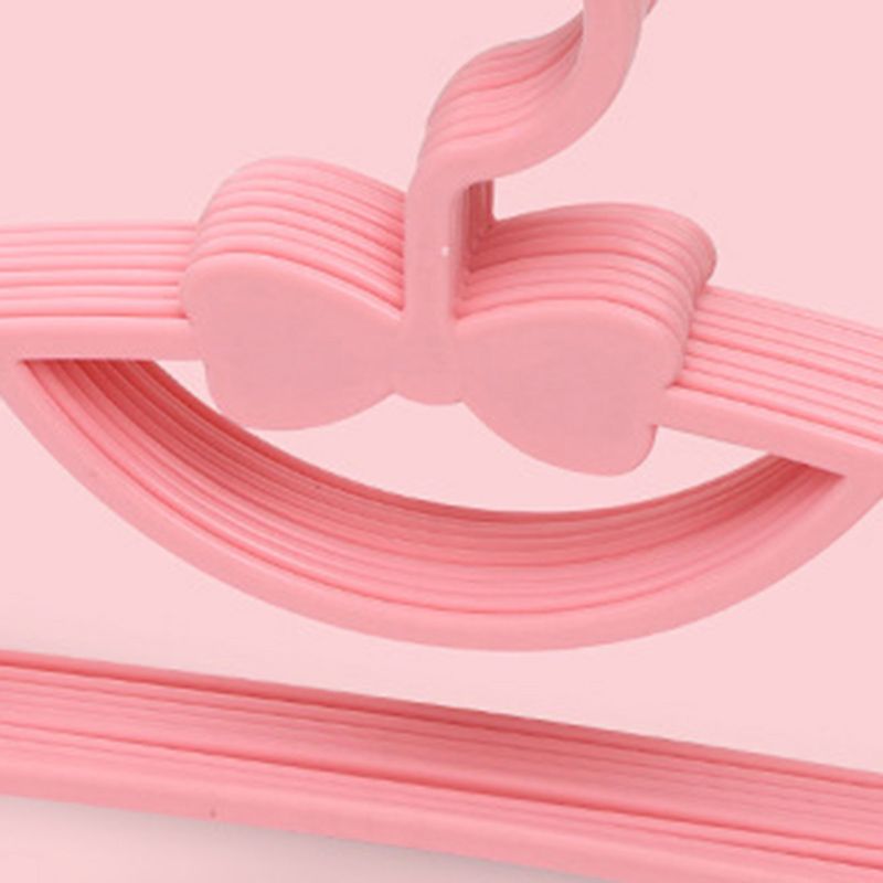 10PCS Kids Storage Hangers Plastic Thicken Bow Knot Coat Drying Hanger for Toddler Baby Pink - Image 4