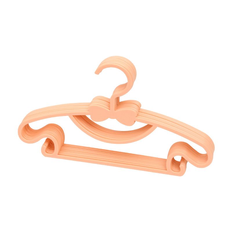 10PCS Kids Storage Hangers Plastic Thicken Bow Knot Coat Drying Hanger for Toddler Baby Orange - Image 1