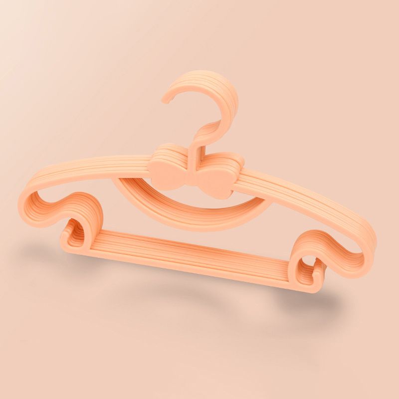 10PCS Kids Storage Hangers Plastic Thicken Bow Knot Coat Drying Hanger for Toddler Baby Orange - Image 2