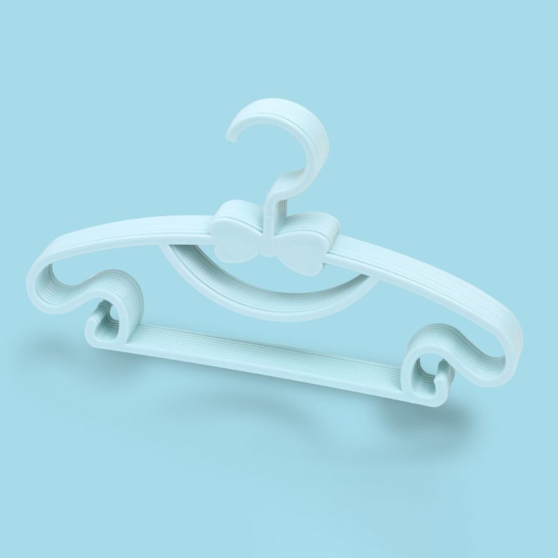 10PCS Kids Storage Hangers Plastic Thicken Bow Knot Coat Drying Hanger for Toddler Baby Blue - Image 1