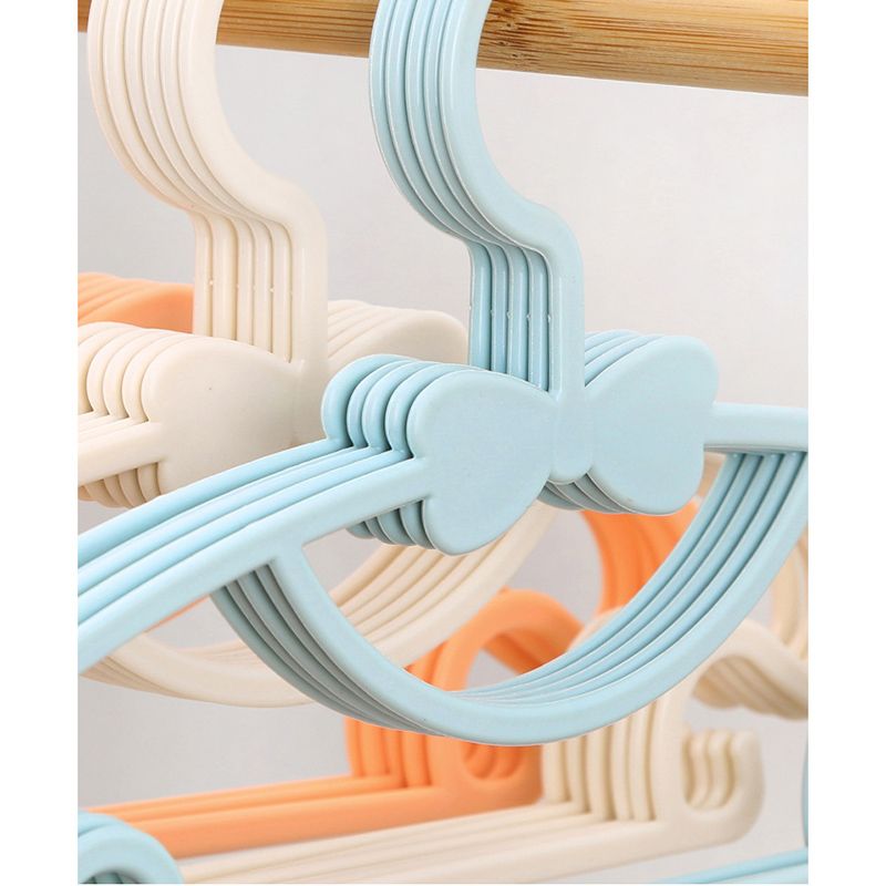 10PCS Kids Storage Hangers Plastic Thicken Bow Knot Coat Drying Hanger for Toddler Baby Blue - Image 4