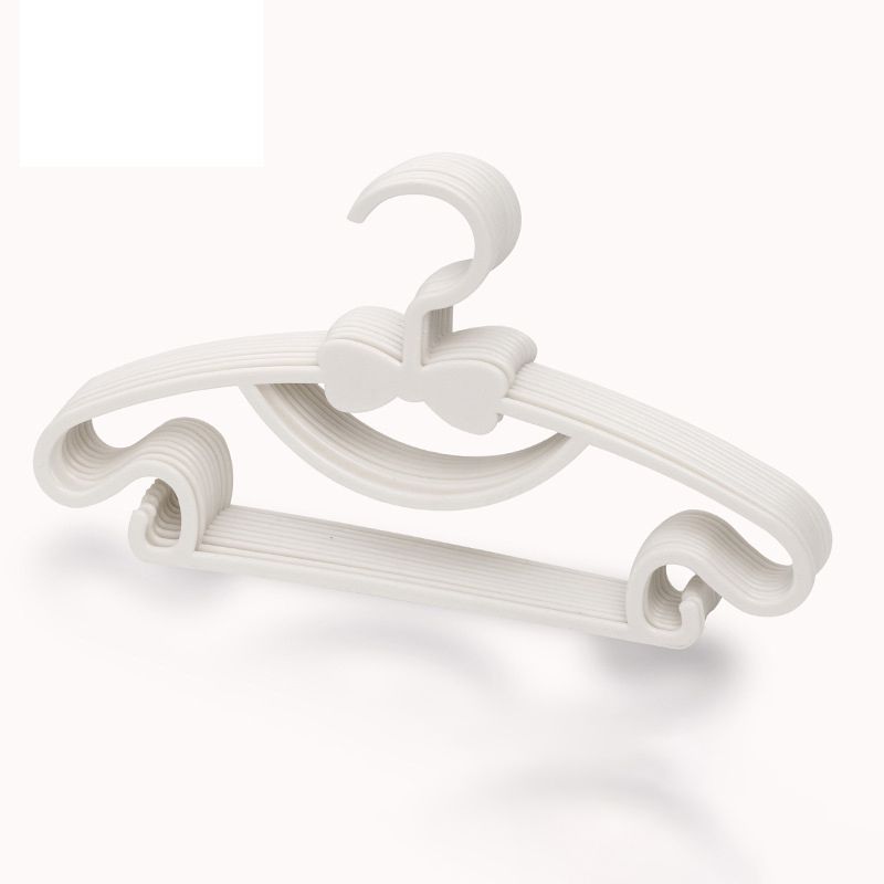 10PCS Kids Storage Hangers Plastic Thicken Bow Knot Coat Drying Hanger for Toddler Baby White - Image 1