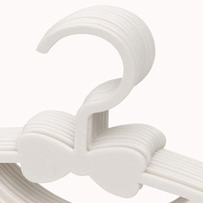 10PCS Kids Storage Hangers Plastic Thicken Bow Knot Coat Drying Hanger for Toddler Baby White - Image 2