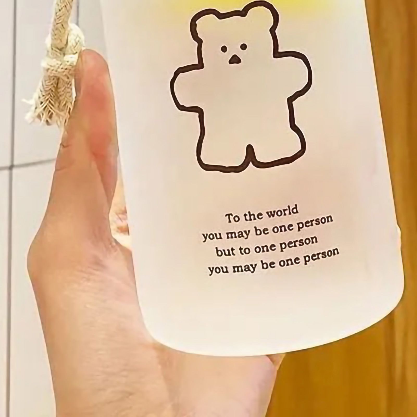 Kids Water Bottle Cute Cartoon Printing Handle Design Healthy Odorless Good Sealing Students Water Cup Black Bear - Image 4